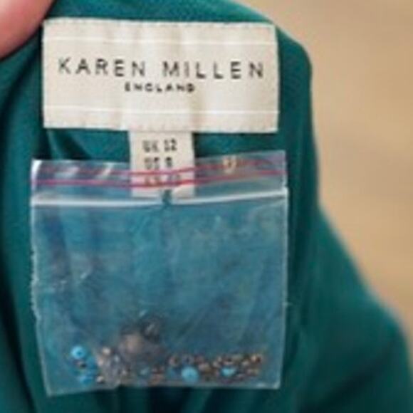 Karen Millen V Neck Sleeveless Floral Dress Multicolor Womens Size 8 - Picture 8 of 10